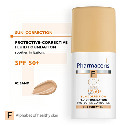 کرم پودر مایع ضد آفتاب فارماسریز مدل SPF 50+ شماره Sand 02