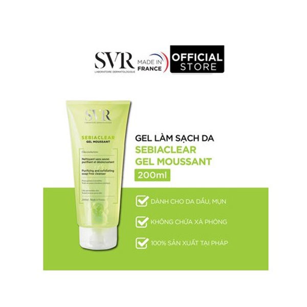  ژل شستشو پوست چرب اس وی آر سبیاکلییر SVR Sebiaclear Gel Moissant 200ml 