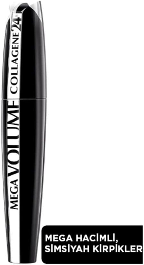ریمل حجم دهنده اکسترا بلک 24 ساعته Mega Volume Collagen Extra Black