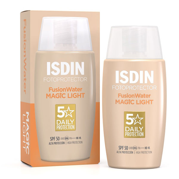  ضد آفتاب رنگی ایزدین Isdin مدل Fusion Water Magic رنگ لایت حجم 50 میل 