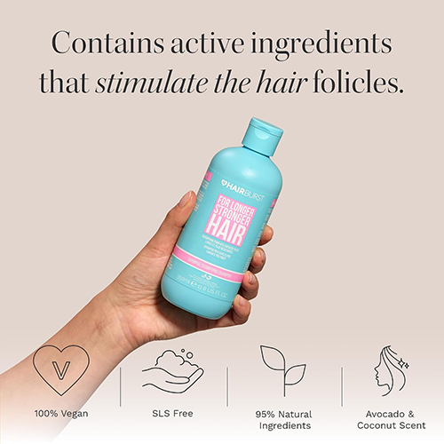 شامپو تقویت کننده مو هیر برست Hairburst Longer Stronger Hair تقویت کننده و ضد شکنندگی 350 میل