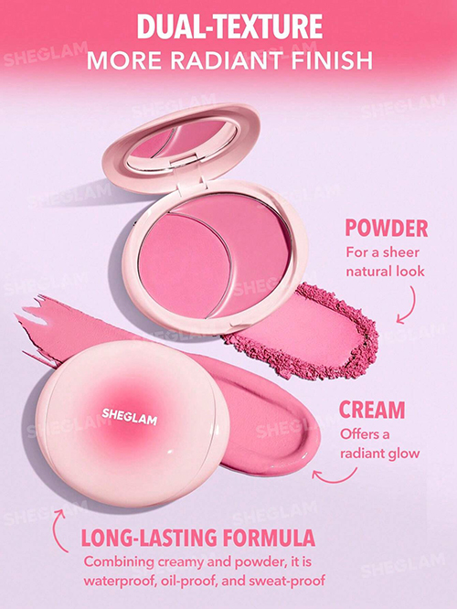 رژگونه دو طرفه کرمی و پودری صورتی شیگلم Cheek 2 Cheek مدل Cherry Sorbet