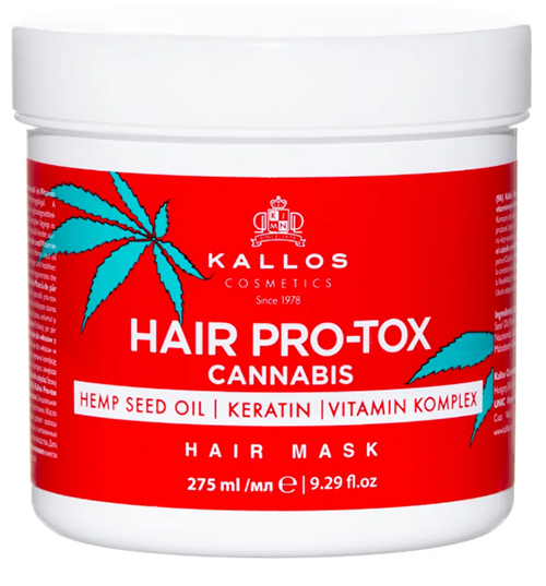 ماسک مو ترمیم کننده مجارستانی کالوس Kallos Cannabis حاوی روغن دانه شاهدانه و کراتین 275 میل