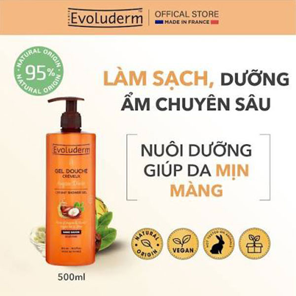  ژل دوش کرمی اولودرم حاوی روغن آرگان مدل Argan Divin حجم 500 میل 