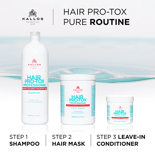 ماسک مو ترمیم کننده مجارستانی کالوس Kallos Hair Pro-Tox حاوی کراتین، کلاژن و هیالورونیک اسید 275 میل