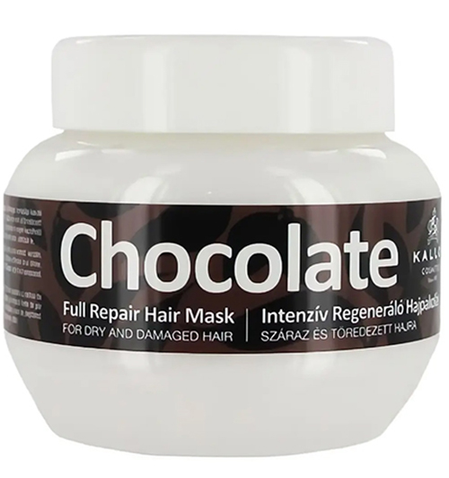 ماسک مو ترمیم کننده مجارستانی کالوس Kallos Chocolate حاوی عصاره کاکائو، کراتین و پروتئین شیر 275 میل