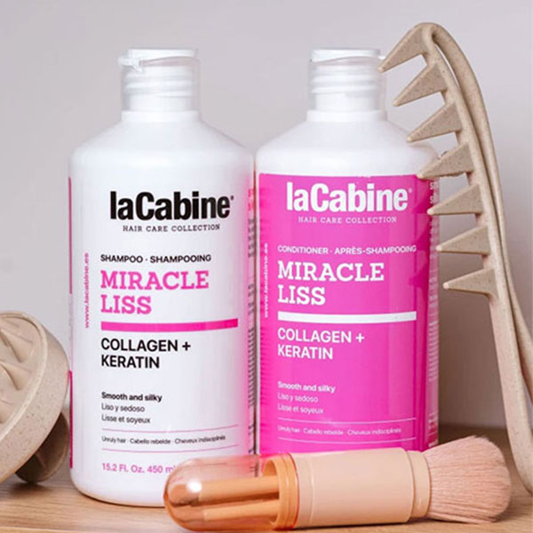  شامپو صاف‌کننده موهای وز و نافرمان لاکابین Miracle Liss حجم 450 میل 