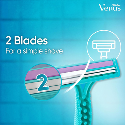 تیغ دسته دار ونوس 2 لبه Gillette Simply Venus ژیلت 12 عددی