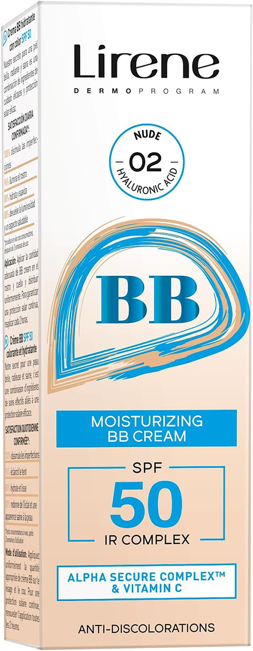 بی بی کرم لیرن Moisturizing SPF 50 رنگ 02 نود 30 میل