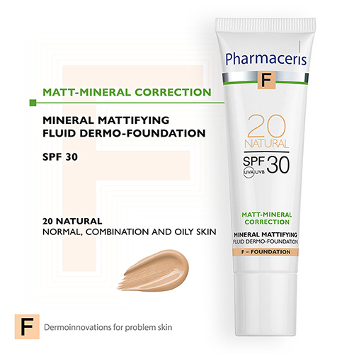 کرم پودر مینرال مات کننده فارماسریز SPF 30 شماره Natural 20 حجم 30 میل