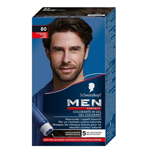 کیت رنگ ‌موی Schwarzkopf مردانه Men Perfect قهوه ای مشکی شماره 80