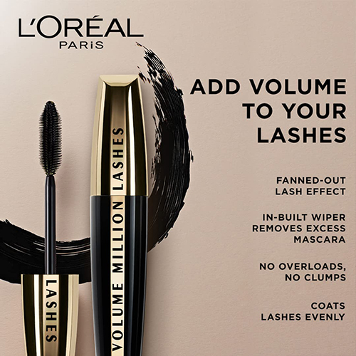 ریمل حجم دهنده ولوم میلیون لشزExtra Black - Volume Million Lashes فوق مشکی