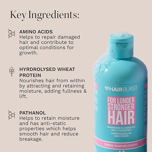 شامپو تقویت کننده مو هیر برست Hairburst Longer Stronger Hair تقویت کننده و ضد شکنندگی 350 میل