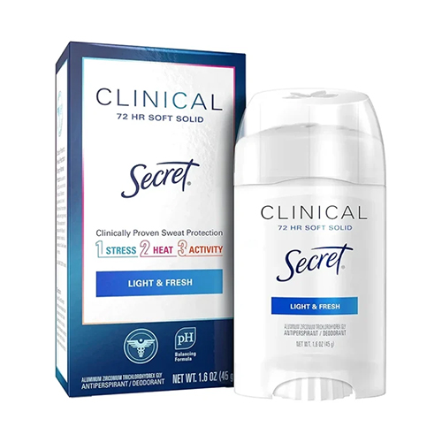 مام ضد تعریق کرمی سکرت مدل Light & Fresh محافظت 72 ساعته 45 گرم