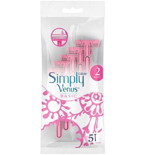 ژیلت ونوس بانوان مدل Simply Venus Basic بسته 5 عددی