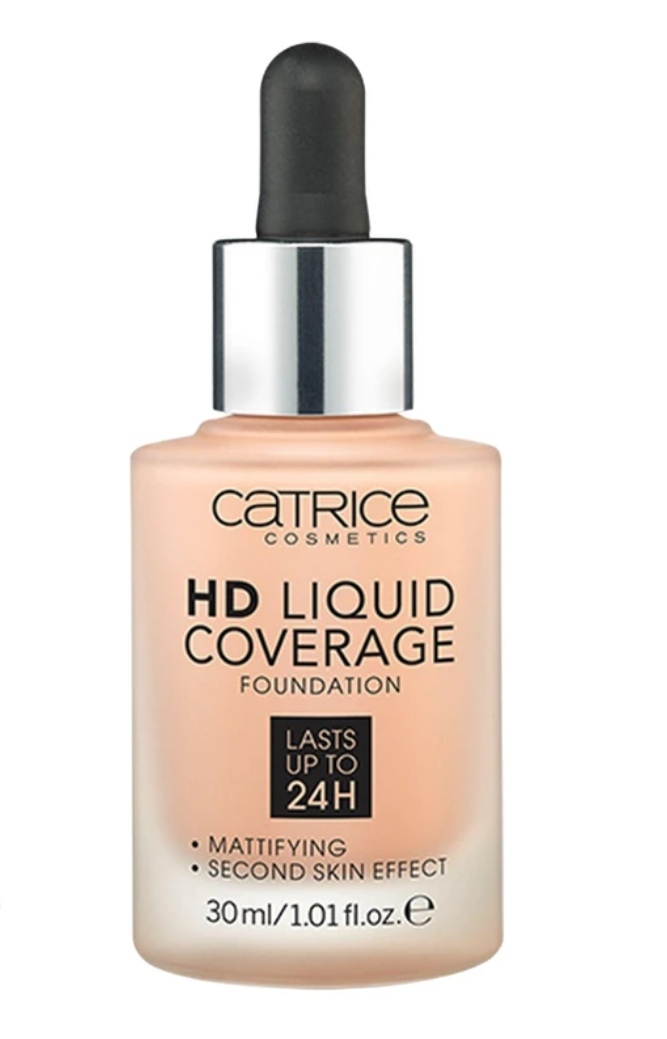 کرم پودر کاتریس مدل HD Liquid Coverage حجم 30 میلی‌لیتر پوشش بسیار قوی و مات با ماندگاری 24 ساعته، پوشش یکنواخت و سبک مناسب پوست روشن و متوسط شماره رنگ 020 پایه صورتی بژ