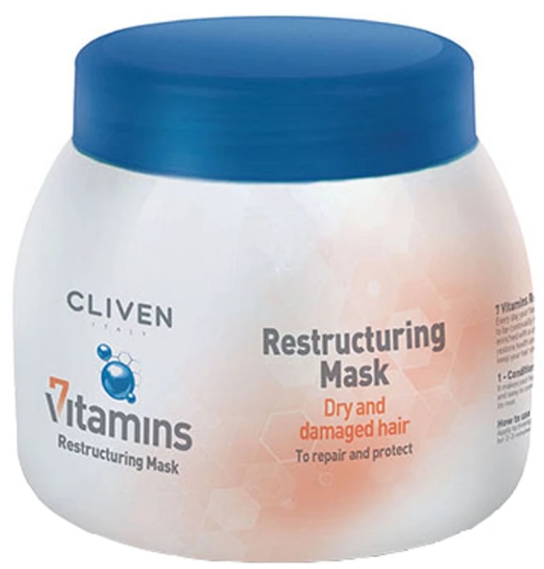 ماسک بازسازی کننده موهای خشک و آسیب دیده کلیون مدل 7 Vitamine Restructuring حجم 500 میل