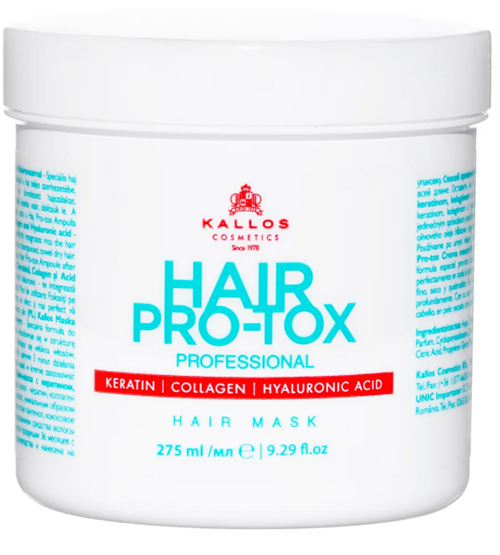 ماسک مو ترمیم کننده کالوس Kallos Hair Pro Tox حاوی کراتین، کلاژن و هیالورونیک اسید 275 میل