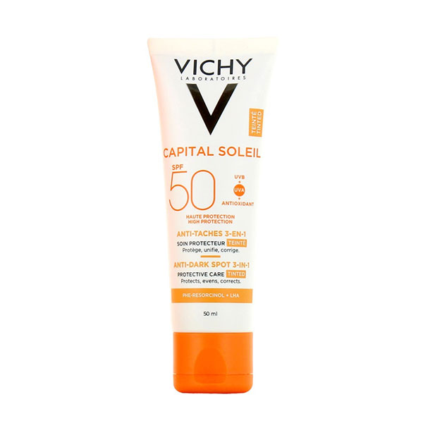 کرم ضد آفتاب رنگی و ضد لک ویشی VICHY مدل کاپیتال سویل Capital Soleil حجم 50 میل