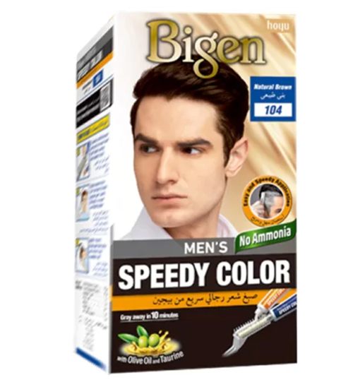 کیت رنگ موی مردانه بیگن شماره 104 رنگ قهوه ای طبیعی بسته 2 × 40 گرم