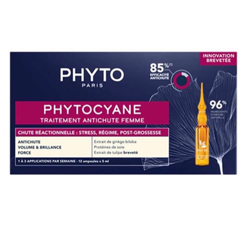 سرم ضد ریزش مو فیتو PHYTO Phytocyane مخصوص بانوان 12 عددی 5 میل