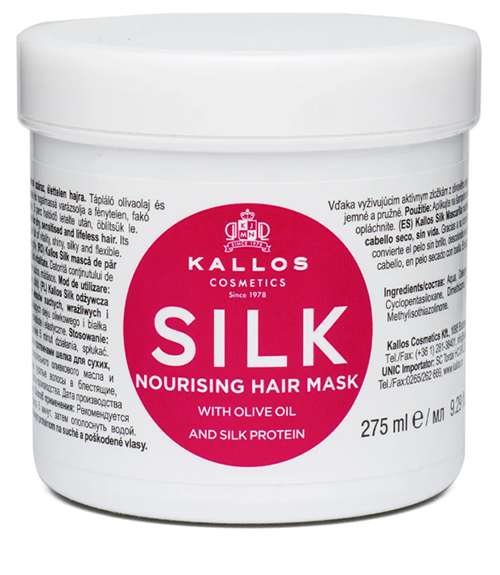 ماسک مو تغذیه کننده کالوس Kallos Silk حاوی روغن زیتون و پروتئین ابریشم 275 میل